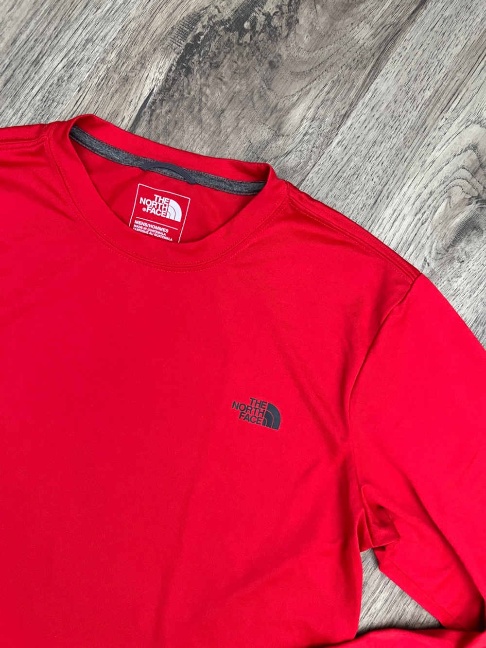 The North Face Men’s Bright Red Long Sleeve Tee